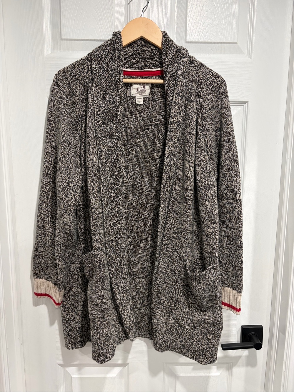 Roots Cabin Women’s Oversized Open-Front Grey Cardigan Sweater